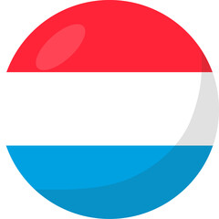 Luxembourg flag circle 3D cartoon style.