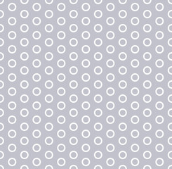 White silver outline circles polka dot seamless texture