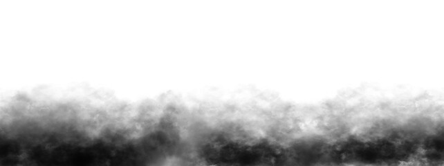 Black Smoke transparent background. Realistic fog or mist texture isolated on background. Vector isolated smoke PNG