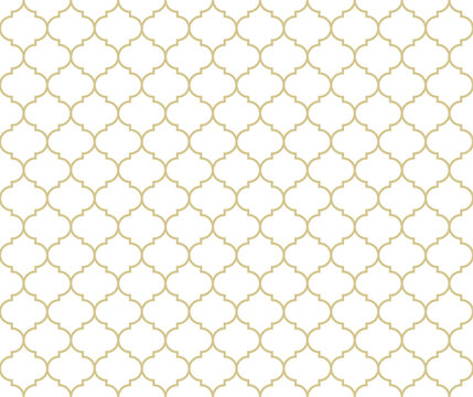 White and golden moroccan seamless pattern, islamic pattern, textile