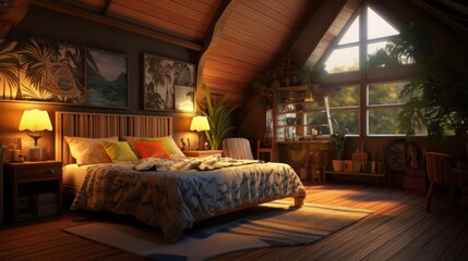 A bedroom with a large bed in it