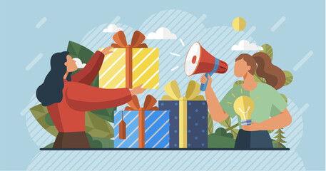 Influencer. Vector illustration. Influencers have power to influence peoples opinions and behaviors The influential role social media in marketing is well recognized marketing