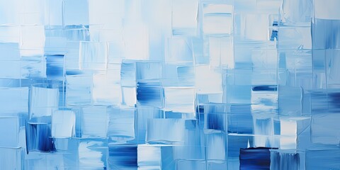 Abstrakcyjne prostokątne i kwadratowe kształty w kolorze niebieskim. 