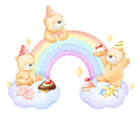 Teddy Bear and rainbow