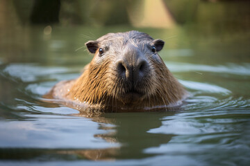 Capybara in water Wild animal