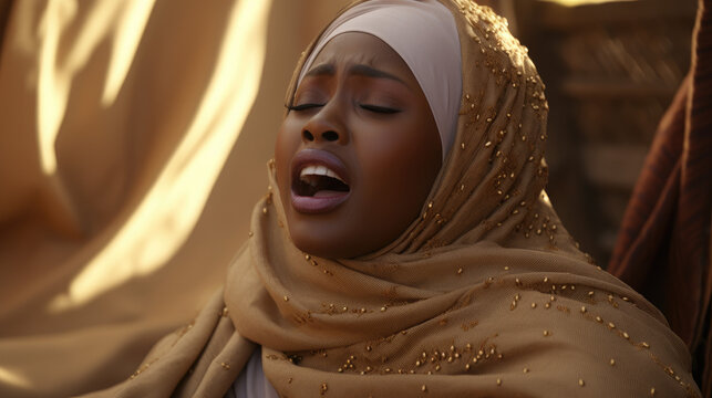 African griot woman singing