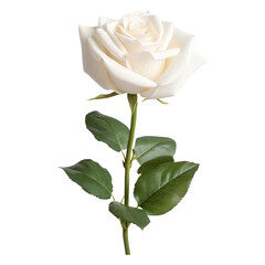 single rose isolated on white