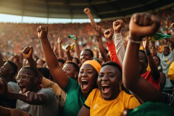Foto op Plexiglas Crowd of people in sport stadium cheering excited © blvdone