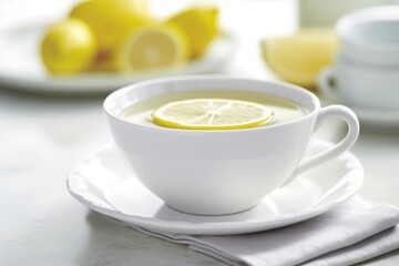 A Refreshing Cup of Lemon Tea with a Zesty Slice of Citrus - Powered by Adobe