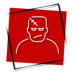 zombie red banner in frame. Vector illustration.