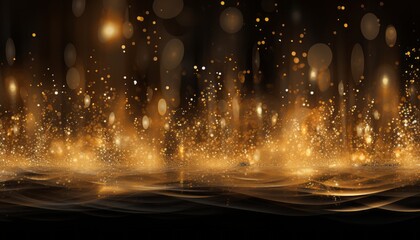 Fototapeta na wymiar Title golden particle fluid mesmerizing display of radiant glow and enchanting sparkles