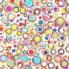 retro abstract background with colorful watercolors circles on paper. Ai generated