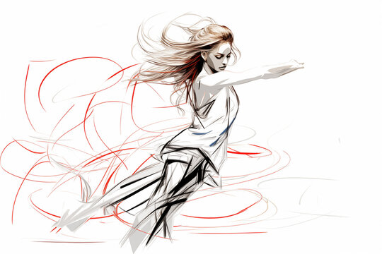 Illustration eines modernen Tanzes (Generative AI)
