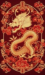 Background of Chinese new year, year of the dragon , Chinese Dragon zodiac symbol, Lunar new year concept