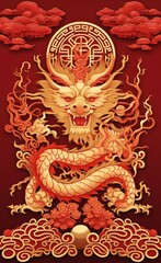 Background of Chinese new year, year of the dragon , Chinese Dragon zodiac symbol, Lunar new year concept