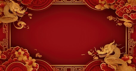 Background of Chinese new year, year of the dragon , Chinese Dragon zodiac symbol, Lunar new year concept