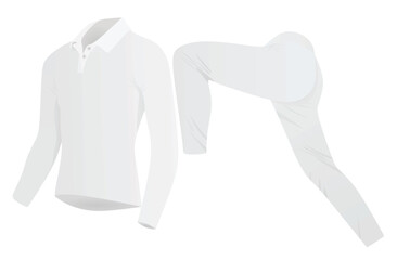 White running suit. t shirt and pants. vector