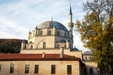 Fototapeta na wymiar Shumen - Bulgaria, October 29, 2023, Sherif Halil Pasha Mosque, also known as Tombul Mosque