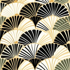 Abstract geometric seamless gold pattern vectors for modern and retro design projects