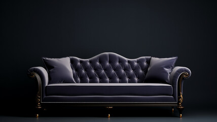 Luxury sofa isolated on black background. 