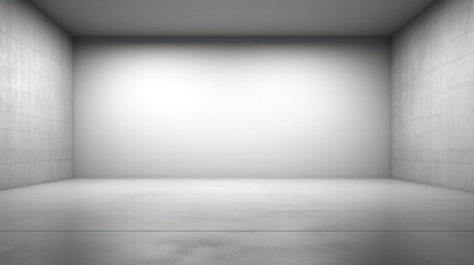 Interior of a minimal empty modern gray room with copy space. Generative AI