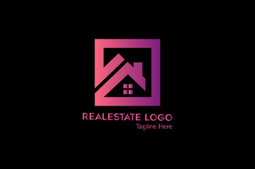 Fototapeta premium Luxury Building, home, real estate, logo template with unique concept