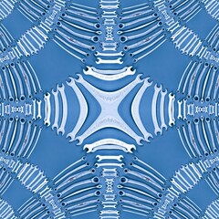 square composition and format light blue and silver spanner design