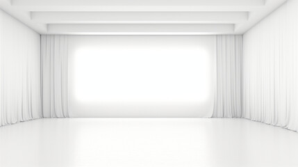Interior of a empty classic minimal white room with copy space. Generative AI