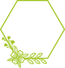 Hexagonal Floral Frame. vector