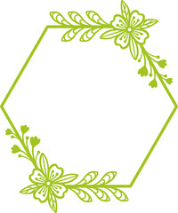 Hexagonal Floral Frame. vector