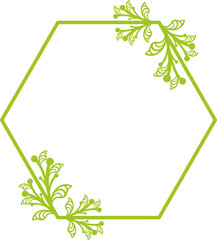 Hexagonal Floral Frame. vector