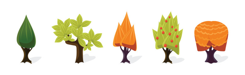 Fantastic Tree for Ui Game Design Vector Set