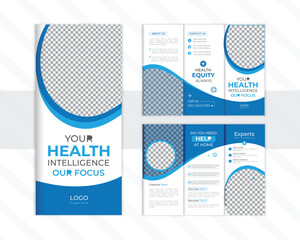 Creative vector business trifold brochure design template - obrazy, fototapety, plakaty