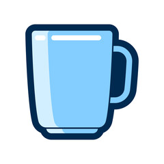 Illustration of tea mug. Stylized kitchen utensil item.