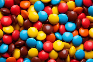 Fototapeta na wymiar M&M. ememdems. colorful candies. generative ai.