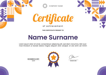 vector flat modern certificate template