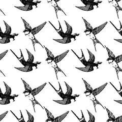 Seamless brid pattern, textile print design.