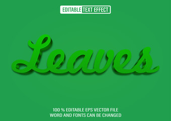 Leaves Green editable text effect 3d style template