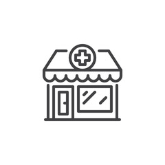 Pharmacy store line icon