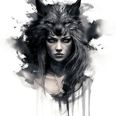  tattoo design charcoal and ink black and grey monotone 