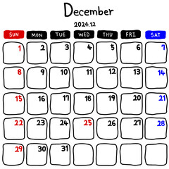 2024년 12월 달력