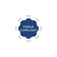 HIPAA Compliance Icon Graphic with Medical Security Symbol on white background   