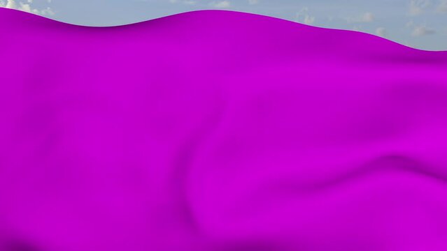 Loop der pinke Fahne wehend im Wind als Nahaufnahme 4K