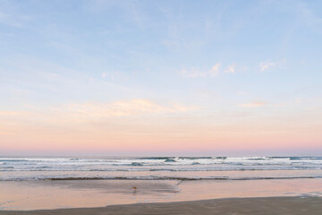 Sunset, sunrise over beach, ocean, sky