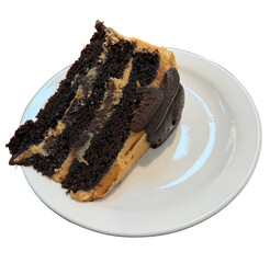 Salted Caramel Cake Isolated on Transparent Background