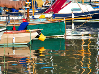 Fototapeta na wymiar Harbour Reflections Dorset England