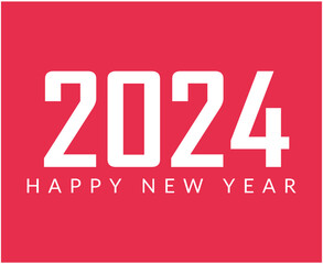 Happy New Year Holiday Abstract White Design Vector Logo Symbol Illustration With Pink Background