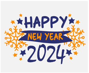 Happy New Year Holiday Abstract Blue And Orange Design Vector Logo Symbol Illustration