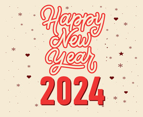 Happy New Year Holiday Abstract Red And Maroon Design Vector Logo Symbol Illustration