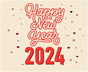 Happy New Year Holiday Abstract Red And Maroon Design Vector Logo Symbol Illustration